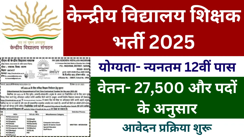 KVS Teacher Vacancy 2025