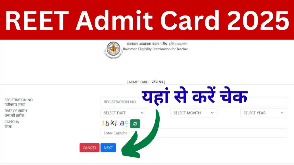 REET Admit Card 2025