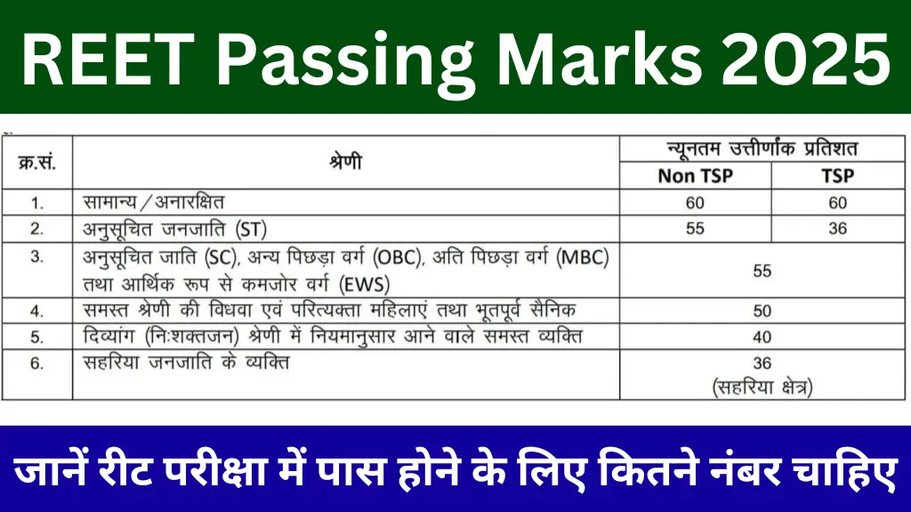 REET Passing Marks 2025