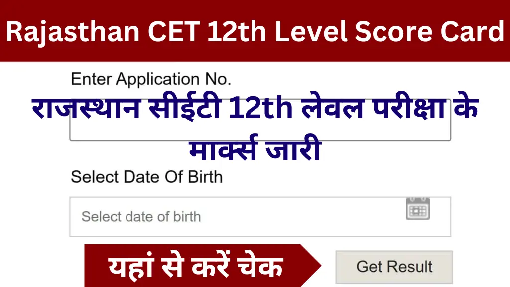 Rajasthan CET 12th Level Score Card