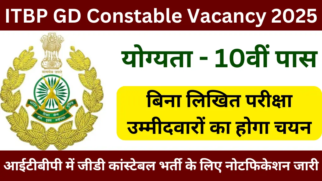 ITBP GD Constable Vacancy 2025