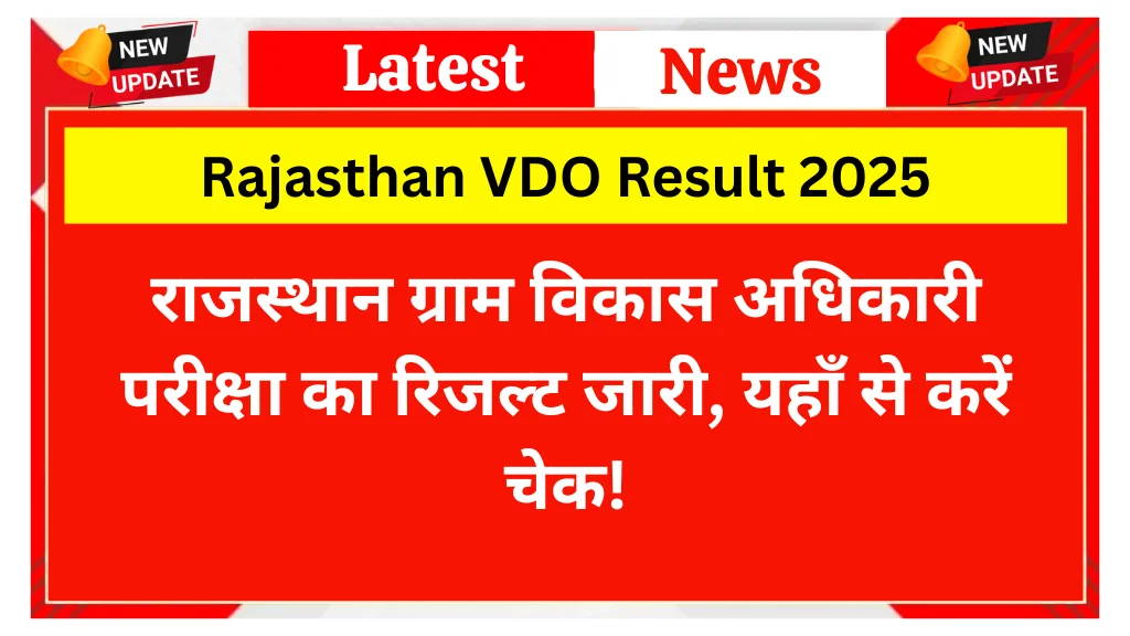 Rajasthan VDO Result 2025